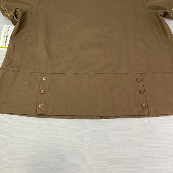 Alfred Dunner Button Up Blouse Women's 22W Brown Monkeys Palms Short Sleeve NWT - Picture 12 of 12